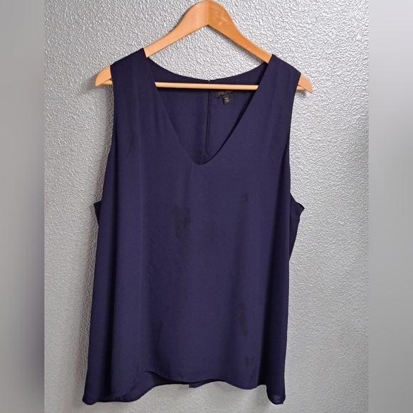 Goldray Navy Blue Sleeveless  Blouse With Open Back Details   Size XXL - Picture 1 of 8